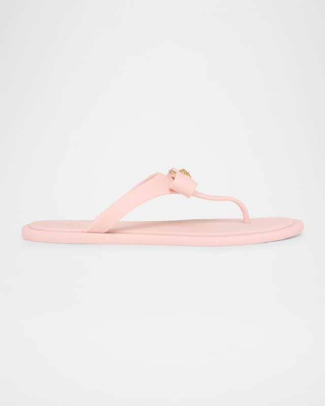 Gianni Medusa Rubber Ribbon Thong Sandals